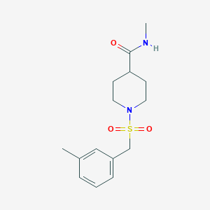 molecular formula C15H22N2O3S B4623248 N-methyl-1-[(3-methylbenzyl)sulfonyl]-4-piperidinecarboxamide 