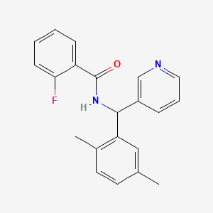 molecular formula C21H19FN2O B4623260 N-[(2,5-二甲基苯基)(3-吡啶基)甲基]-2-氟苯甲酰胺 