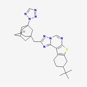 molecular formula C27H34N8S B4623266 9-tert-butyl-2-{[3-(2H-tetrazol-2-yl)-1-adamantyl]methyl}-8,9,10,11-tetrahydro[1]benzothieno[3,2-e][1,2,4]triazolo[1,5-c]pyrimidine 