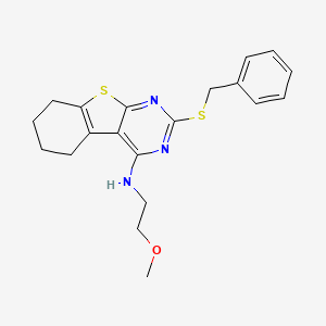 molecular formula C20H23N3OS2 B4623273 2-(benzylthio)-N-(2-methoxyethyl)-5,6,7,8-tetrahydro[1]benzothieno[2,3-d]pyrimidin-4-amine 