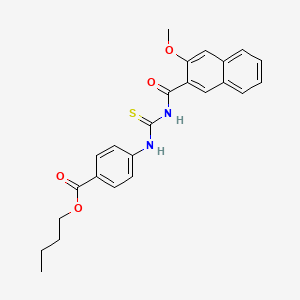 molecular formula C24H24N2O4S B4623286 butyl 4-({[(3-methoxy-2-naphthoyl)amino]carbonothioyl}amino)benzoate 