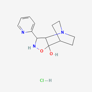 molecular formula C13H18ClN3O2 B4623288 3-(2-pyridinyl)-5-oxa-1,4-diazatricyclo[5.2.2.0~2,6~]undecan-6-ol hydrochloride 