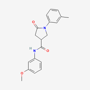 molecular formula C19H20N2O3 B4623295 N-(3-methoxyphenyl)-1-(3-methylphenyl)-5-oxo-3-pyrrolidinecarboxamide 