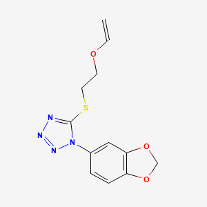 molecular formula C12H12N4O3S B4623297 1-(1,3-benzodioxol-5-yl)-5-{[2-(vinyloxy)ethyl]thio}-1H-tetrazole 