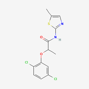 molecular formula C13H12Cl2N2O2S B4623307 2-(2,5-dichlorophenoxy)-N-(5-methyl-1,3-thiazol-2-yl)propanamide 