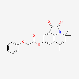 molecular formula C22H19NO5 B4623320 4,4,6-trimethyl-1,2-dioxo-1,2-dihydro-4H-pyrrolo[3,2,1-ij]quinolin-8-yl phenoxyacetate 