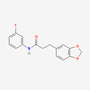 molecular formula C16H14FNO3 B4623321 3-(1,3-benzodioxol-5-yl)-N-(3-fluorophenyl)propanamide 