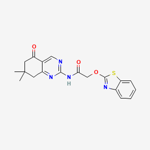molecular formula C19H18N4O3S B4623326 2-(1,3-苯并噻唑-2-氧基)-N-(7,7-二甲基-5-氧代-5,6,7,8-四氢-2-喹唑啉基)乙酰胺 