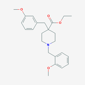 molecular formula C24H31NO4 B4623335 ethyl 1-(2-methoxybenzyl)-4-(3-methoxybenzyl)-4-piperidinecarboxylate 