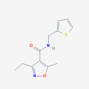 molecular formula C12H14N2O2S B4623358 3-ethyl-5-methyl-N-(2-thienylmethyl)-4-isoxazolecarboxamide 