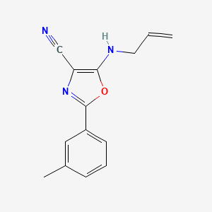 molecular formula C14H13N3O B4623368 5-(烯丙基氨基)-2-(3-甲基苯基)-1,3-噁唑-4-腈 