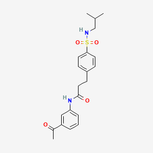 molecular formula C21H26N2O4S B4623374 N-(3-acetylphenyl)-3-{4-[(isobutylamino)sulfonyl]phenyl}propanamide 