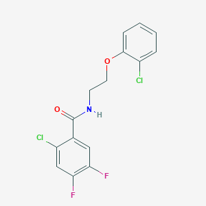 molecular formula C15H11Cl2F2NO2 B4623384 2-chloro-N-[2-(2-chlorophenoxy)ethyl]-4,5-difluorobenzamide 