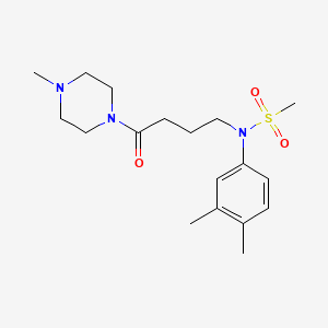 molecular formula C18H29N3O3S B4623399 N-(3,4-dimethylphenyl)-N-[4-(4-methyl-1-piperazinyl)-4-oxobutyl]methanesulfonamide 