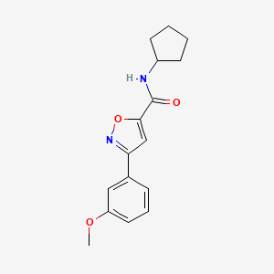 molecular formula C16H18N2O3 B4623420 N-cyclopentyl-3-(3-methoxyphenyl)-5-isoxazolecarboxamide 