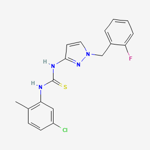 molecular formula C18H16ClFN4S B4623428 N-(5-氯-2-甲基苯基)-N'-[1-(2-氟苄基)-1H-吡唑-3-基]硫脲 