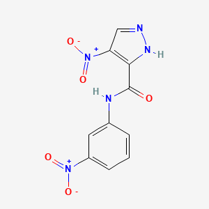 molecular formula C10H7N5O5 B4623443 4-硝基-N-(3-硝基苯基)-1H-吡唑-5-甲酰胺 