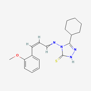 molecular formula C18H22N4OS B4623447 5-cyclohexyl-4-{[3-(2-methoxyphenyl)-2-propen-1-ylidene]amino}-4H-1,2,4-triazole-3-thiol 