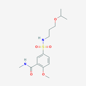 molecular formula C15H24N2O5S B4623457 5-{[(3-isopropoxypropyl)amino]sulfonyl}-2-methoxy-N-methylbenzamide 