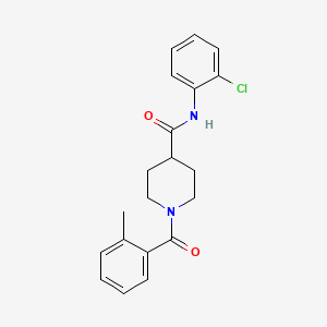 molecular formula C20H21ClN2O2 B4623465 N-(2-chlorophenyl)-1-(2-methylbenzoyl)-4-piperidinecarboxamide 