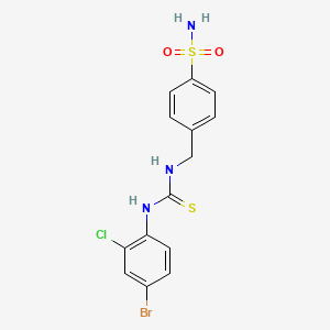 molecular formula C14H13BrClN3O2S2 B4623477 4-[({[(4-溴-2-氯苯基)氨基]碳硫酰}氨基)甲基]苯磺酰胺 