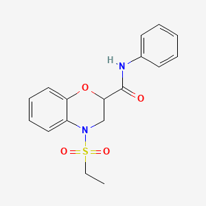 molecular formula C17H18N2O4S B4623478 4-(ethylsulfonyl)-N-phenyl-3,4-dihydro-2H-1,4-benzoxazine-2-carboxamide 