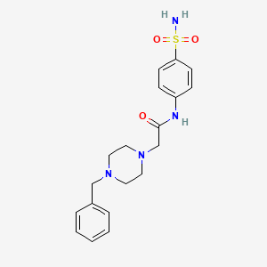 molecular formula C19H24N4O3S B4623482 N-[4-(aminosulfonyl)phenyl]-2-(4-benzyl-1-piperazinyl)acetamide 