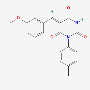 molecular formula C19H16N2O4 B4623488 5-(3-甲氧基亚苄基)-1-(4-甲基苯基)-2,4,6(1H,3H,5H)-嘧啶三酮 