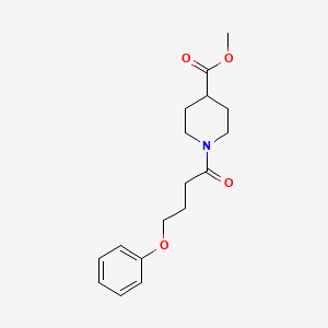 molecular formula C17H23NO4 B4623500 methyl 1-(4-phenoxybutanoyl)-4-piperidinecarboxylate 