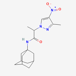 molecular formula C17H24N4O3 B4623506 N-1-adamantyl-2-(3-methyl-4-nitro-1H-pyrazol-1-yl)propanamide 