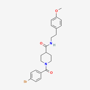 molecular formula C22H25BrN2O3 B4623521 1-(4-溴苯甲酰基)-N-[2-(4-甲氧基苯基)乙基]-4-哌啶甲酰胺 