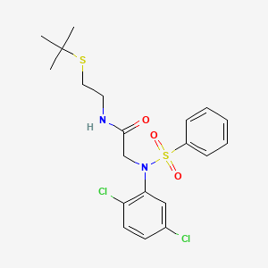 molecular formula C20H24Cl2N2O3S2 B4623539 N~1~-[2-(tert-butylthio)ethyl]-N~2~-(2,5-dichlorophenyl)-N~2~-(phenylsulfonyl)glycinamide 