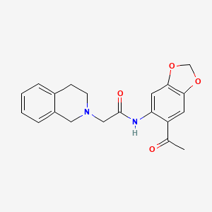 molecular formula C20H20N2O4 B4623551 N-(6-acetyl-1,3-benzodioxol-5-yl)-2-(3,4-dihydro-2(1H)-isoquinolinyl)acetamide 
