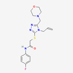 molecular formula C18H22FN5O2S B4623567 2-{[4-allyl-5-(4-morpholinylmethyl)-4H-1,2,4-triazol-3-yl]thio}-N-(4-fluorophenyl)acetamide 