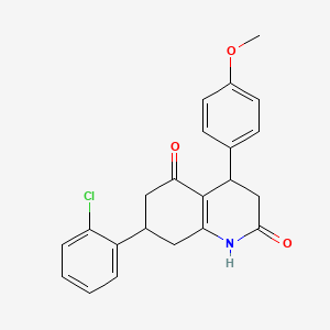 molecular formula C22H20ClNO3 B4623591 7-(2-chlorophenyl)-4-(4-methoxyphenyl)-4,6,7,8-tetrahydro-2,5(1H,3H)-quinolinedione 