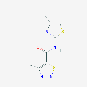 molecular formula C8H8N4OS2 B4623595 4-methyl-N-(4-methyl-1,3-thiazol-2-yl)-1,2,3-thiadiazole-5-carboxamide 