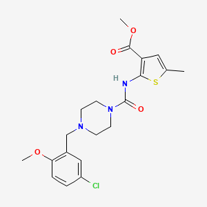 molecular formula C20H24ClN3O4S B4623603 2-({[4-(5-氯-2-甲氧基苄基)-1-哌嗪基]羰基}氨基)-5-甲基-3-噻吩羧酸甲酯 