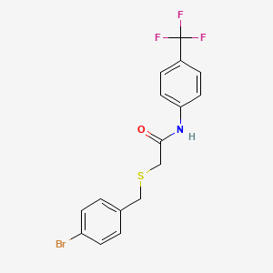 molecular formula C16H13BrF3NOS B4623609 2-[(4-bromobenzyl)thio]-N-[4-(trifluoromethyl)phenyl]acetamide 