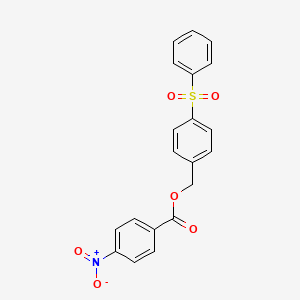 molecular formula C20H15NO6S B4623623 4-(phenylsulfonyl)benzyl 4-nitrobenzoate 