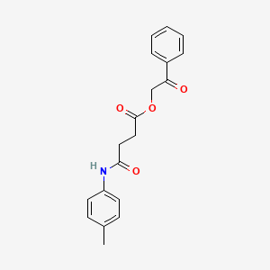 molecular formula C19H19NO4 B4623631 2-oxo-2-phenylethyl 4-[(4-methylphenyl)amino]-4-oxobutanoate 