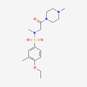 molecular formula C17H27N3O4S B4623643 4-ethoxy-N,3-dimethyl-N-[2-(4-methyl-1-piperazinyl)-2-oxoethyl]benzenesulfonamide 