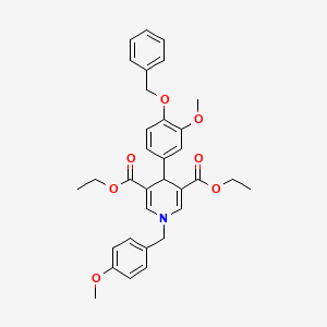 molecular formula C33H35NO7 B4623646 diethyl 4-[4-(benzyloxy)-3-methoxyphenyl]-1-(4-methoxybenzyl)-1,4-dihydro-3,5-pyridinedicarboxylate 
