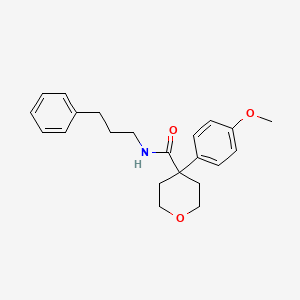 molecular formula C22H27NO3 B4623658 4-(4-甲氧基苯基)-N-(3-苯基丙基)四氢-2H-吡喃-4-甲酰胺 