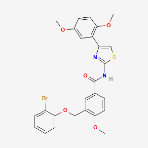 molecular formula C26H23BrN2O5S B4623665 3-[(2-bromophenoxy)methyl]-N-[4-(2,5-dimethoxyphenyl)-1,3-thiazol-2-yl]-4-methoxybenzamide 