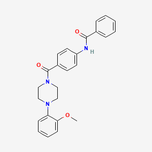 molecular formula C25H25N3O3 B4623673 N-(4-{[4-(2-methoxyphenyl)-1-piperazinyl]carbonyl}phenyl)benzamide 