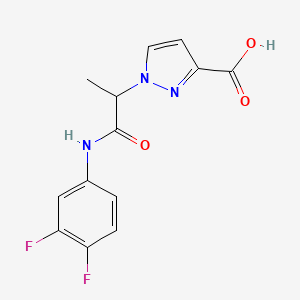 molecular formula C13H11F2N3O3 B4623691 1-{2-[(3,4-difluorophenyl)amino]-1-methyl-2-oxoethyl}-1H-pyrazole-3-carboxylic acid 