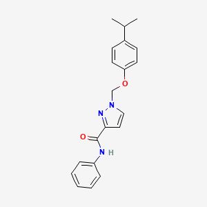 molecular formula C20H21N3O2 B4623696 1-[(4-isopropylphenoxy)methyl]-N-phenyl-1H-pyrazole-3-carboxamide 