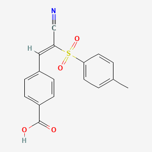 molecular formula C17H13NO4S B4623711 4-{2-氰基-2-[(4-甲基苯基)磺酰基]乙烯基}苯甲酸 