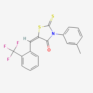molecular formula C18H12F3NOS2 B4623724 3-(3-methylphenyl)-2-thioxo-5-[2-(trifluoromethyl)benzylidene]-1,3-thiazolidin-4-one 