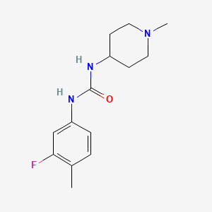 molecular formula C14H20FN3O B4623732 N-(3-fluoro-4-methylphenyl)-N'-(1-methyl-4-piperidinyl)urea 